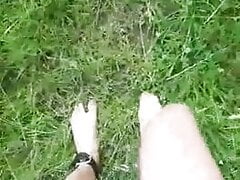 walking in public chained and wearing a used pantie
