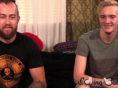 Hunk hottie John Powers oiled and sensually jacked off by Oliver Tucker