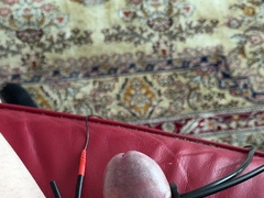 Estim jizz flow, super-naughty thick pipe with steaming ejaculation