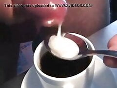 DRINKING A COFFEE-MILK