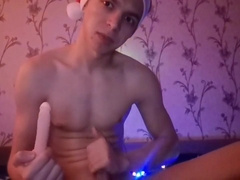 Santa Boy Matty Celebrates Holiday Just One Lets Celebrate Together. Boy Wants To Be Your Santa