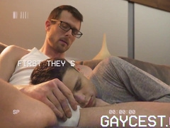 Gaycest - Ginger twunk snuffles daddy’s jock before deep throating the real thing