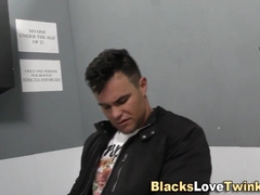 Watch this amateur ebony stud take a massive BBC in his ass and face