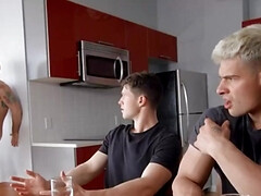 Jeremy London and Finn Harding sneaking up on the others