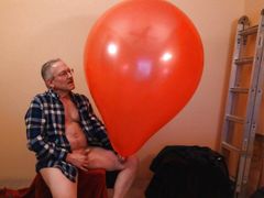 87) Cum on Giant Red Balloon -- Cont from Vid 86 -- Balloonbanger