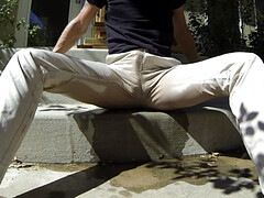 Khaki pants turn see-through with piss