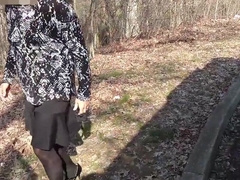 Outdoor Crossdresser Jane Plays with Sex Toy
