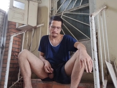 urinating and farting then milking my yam-sized manstick