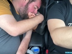 Latino Dude's Feet Worshipped Driving
