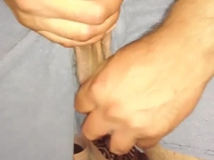 Draining off in my Boxers W/Cum