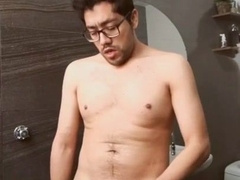 Latino Dude Masturbates his Ample Trouser Snake until he Jizzes