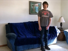 First-Timer de-robe and jizz flow