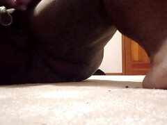 I Nakedly Masturbate while Wearing a Condom on Floor in Bedroom