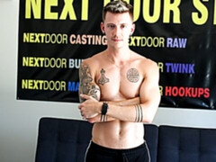 Inked beauty Dante Foxx jerking his hard dick