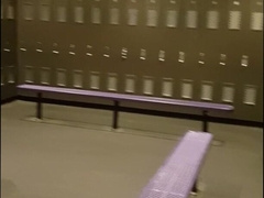 Railing a Bad Dragon Fuck stick in Public Gym Douche