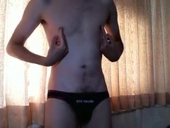 Jerking off with clothespins as nipple clamps