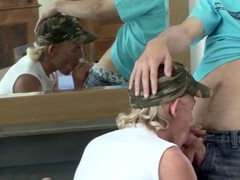 Anal scene with blond and brunette