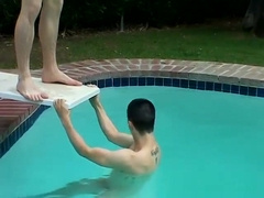Guys pissing on gay Kaleb's Pissy Pool Party