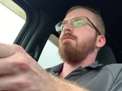 Ginger fellow gushes jizz shot into throat , and drools it out