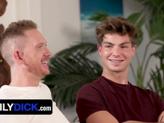 Stepdad And Stepuncle Spitroast Twink During Family Time With Oliver Carter And Brody Kayman