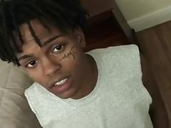 Young jamaican having fun with a huge cock