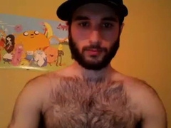 Hairy chest covered in cum 5