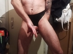 I fap in spandex trousers my crazy well-lubed manstick