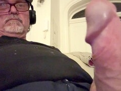 Father, big cock masturbate, uncut close up