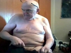 grandpa on webcam showing his moves