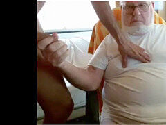grandpa and young on web cam