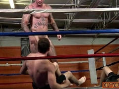 Get ready for a wild threesome with hot muscle men & cumshots galore!