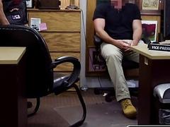 Biker in need of cash trades his ass at the pawn shop