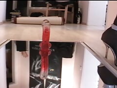 Dildo fun on wall mirror  Anal HD nostalgia