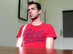 Horny first-timer fucked and facial'd in a porn vid