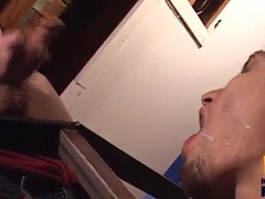 Gang of youngsters jack and pack their black-haired pal face with jizz