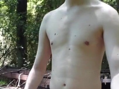 Nude walk on the road!