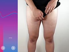 Massive cock cum explosion in tight hot pants
