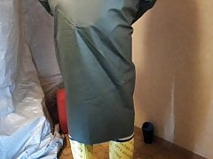 Wanking in my Rubber and Oilskin