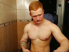 Muscle twink jerk off with anal vibrator in his ass