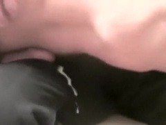 Son cums while dad spanks him