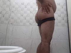 On Sunday, I stripped down completely in the restroom