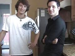 Young gay guys suck each other off in the kitchen