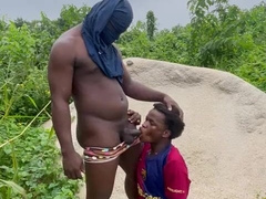 How 2 XXL daddies ravage me sans a condom on top of sand behind and uncompleted palace
