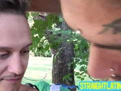 Etched latino Nacho and Kendro do horny and wild stuffs for the sake of cash