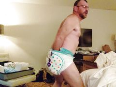 Massive butt plug in diaper for Daddy