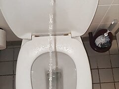 Master Ramon pisses on the toilet dominantly, dirty horny, golden champagne for the slaves