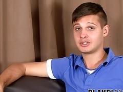 Interviewed amateur Razvan Angels solo plays with his cock