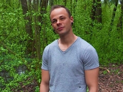 Handsome hottie from the woods takes his cock