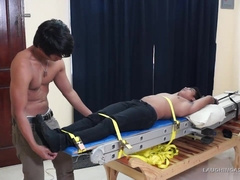 Gay-For-Pay Chinese Man Willy Trussed and Kittled