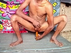 Young European guys enjoying some beach fun and shower moments together